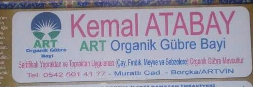 ART ORGANİK TARIM (KEMAL ATABAY)(ARTVİN-BORÇKA)